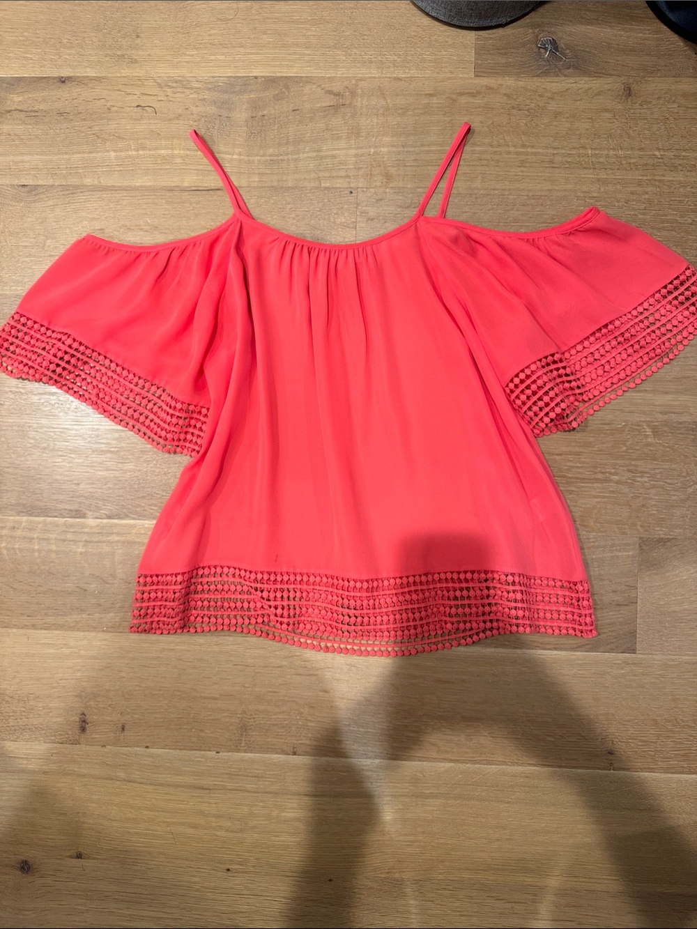 Parker Coral Cold-Shoulder Spaghetti Strap Camisole